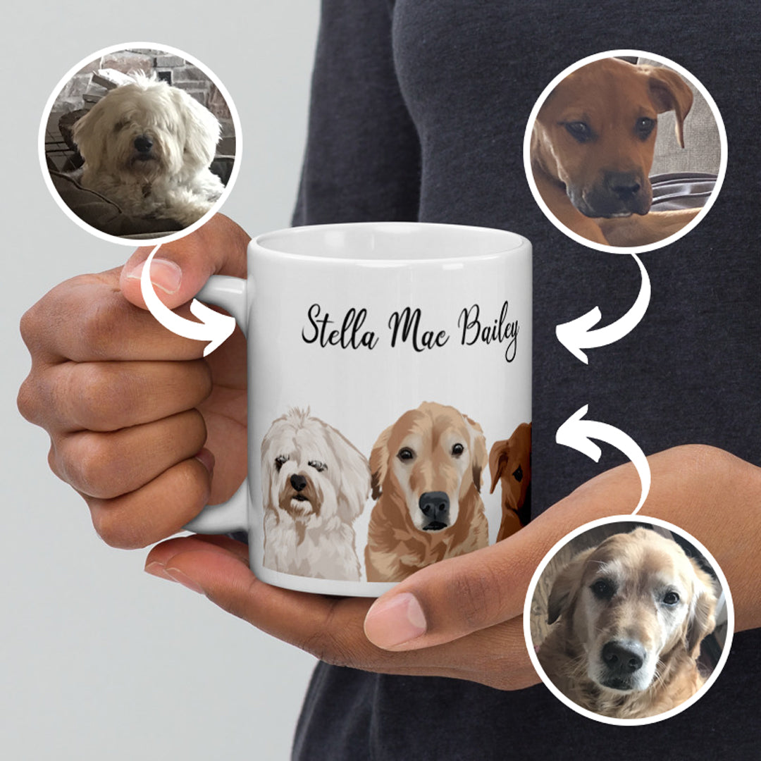 Double-Sided Coffee Mug - Paw Prints - Furesque