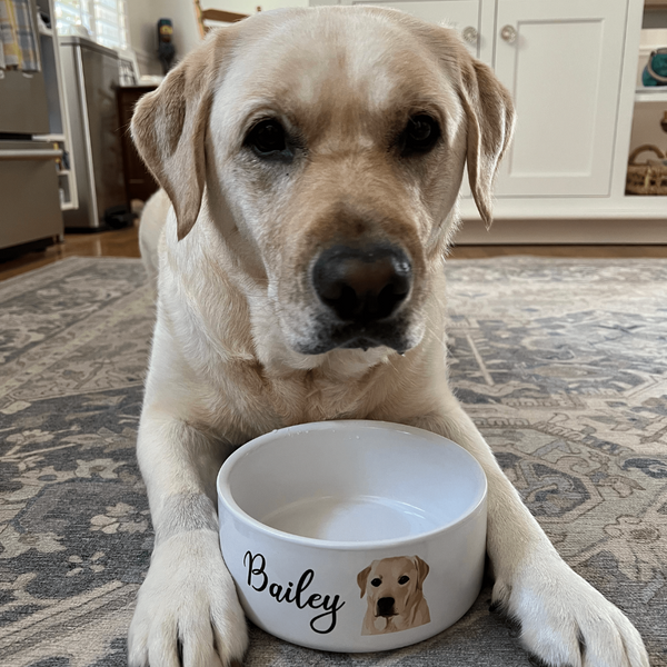 Playful Puppy Personalized Pet Bowl - Small